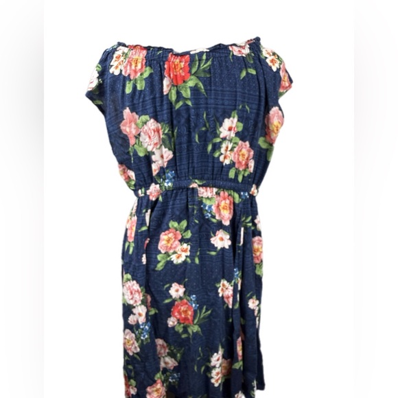 Torrid Navy Blue challis tie front skater dress size 1-1X/14-16 - Picture 2 of 12